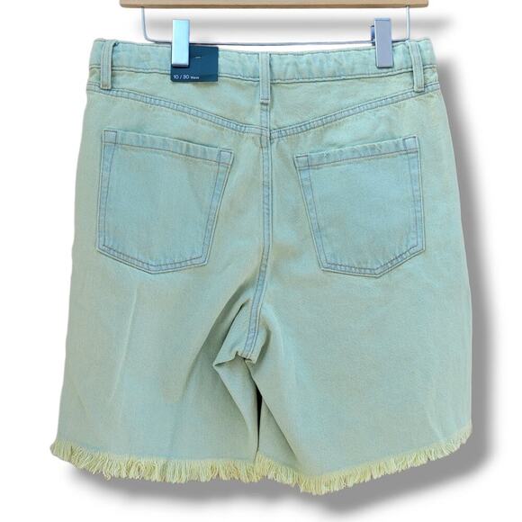 Wild Fable Women's green distressed high rise bermuda shorts - Picture 3 of 8